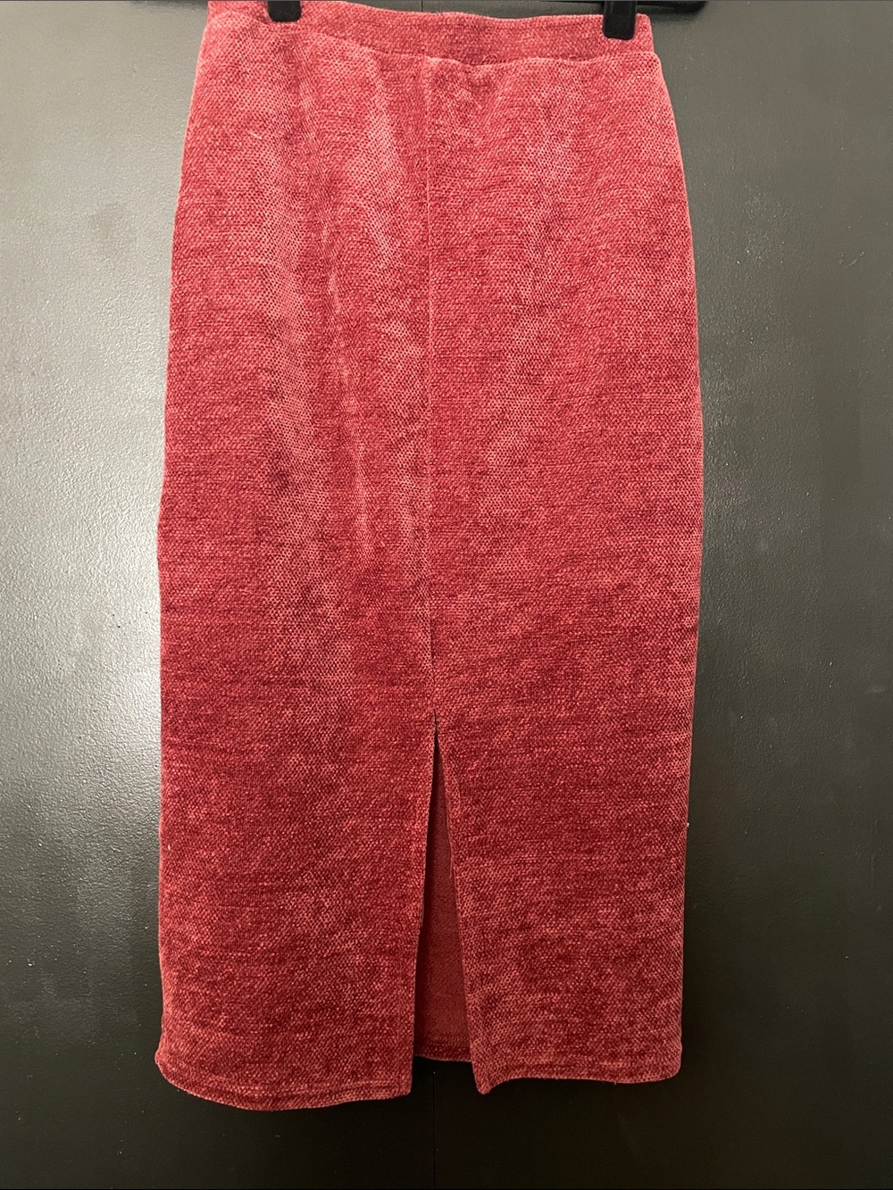 Papermoon Textured Knit Midi Pencil Skirt | Rose Pink | Pull-On Size Small - Picture 3 of 8
